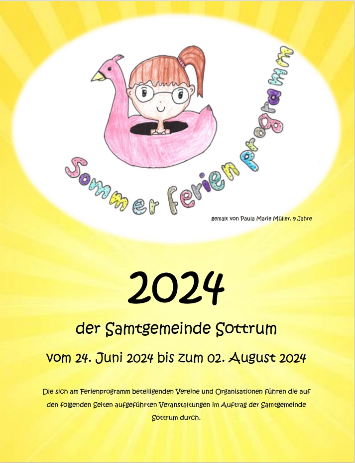 Es wird das Deckblatt des Sommerferienprogramms dargestellt © Samtgemeinde Sottrum